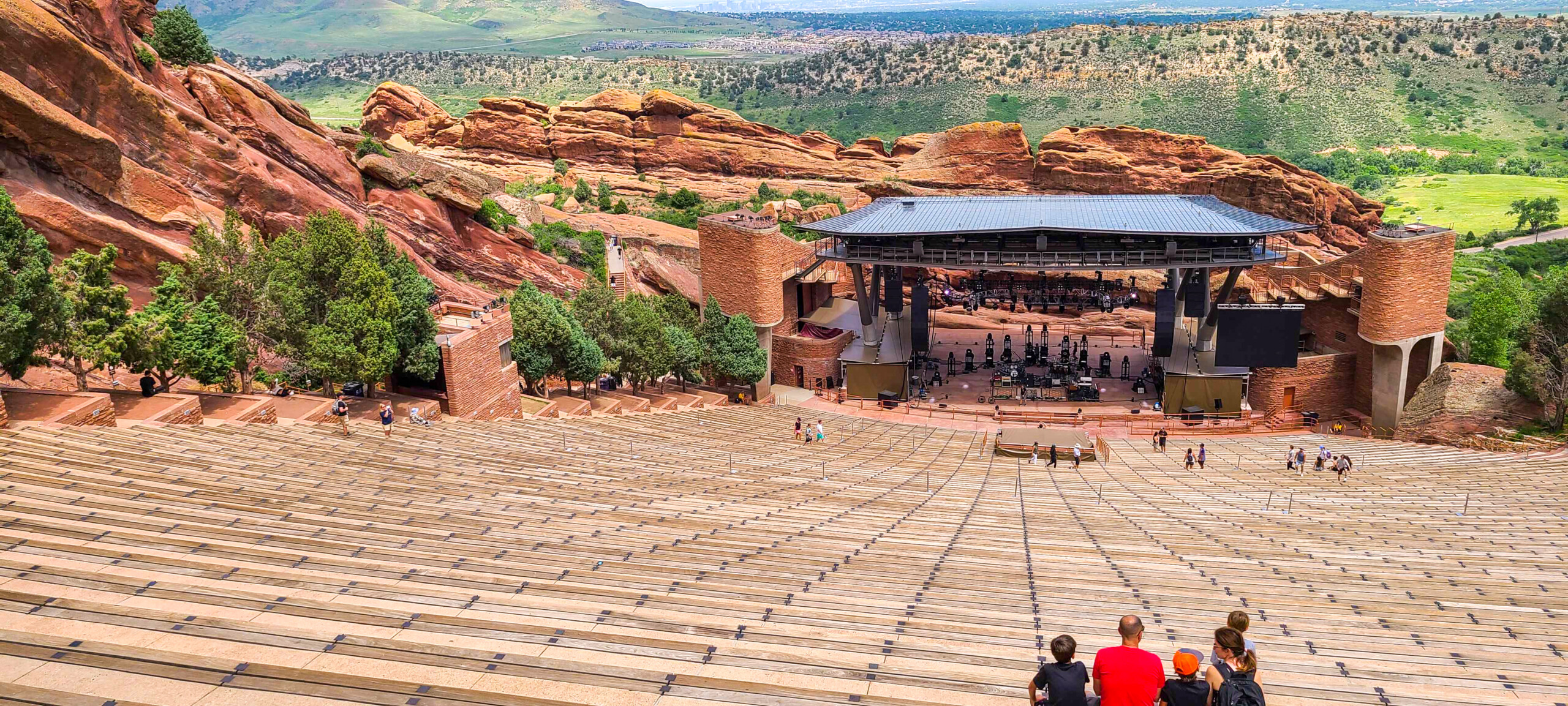 Looking down the steps of the Red Rocks Amphitheater