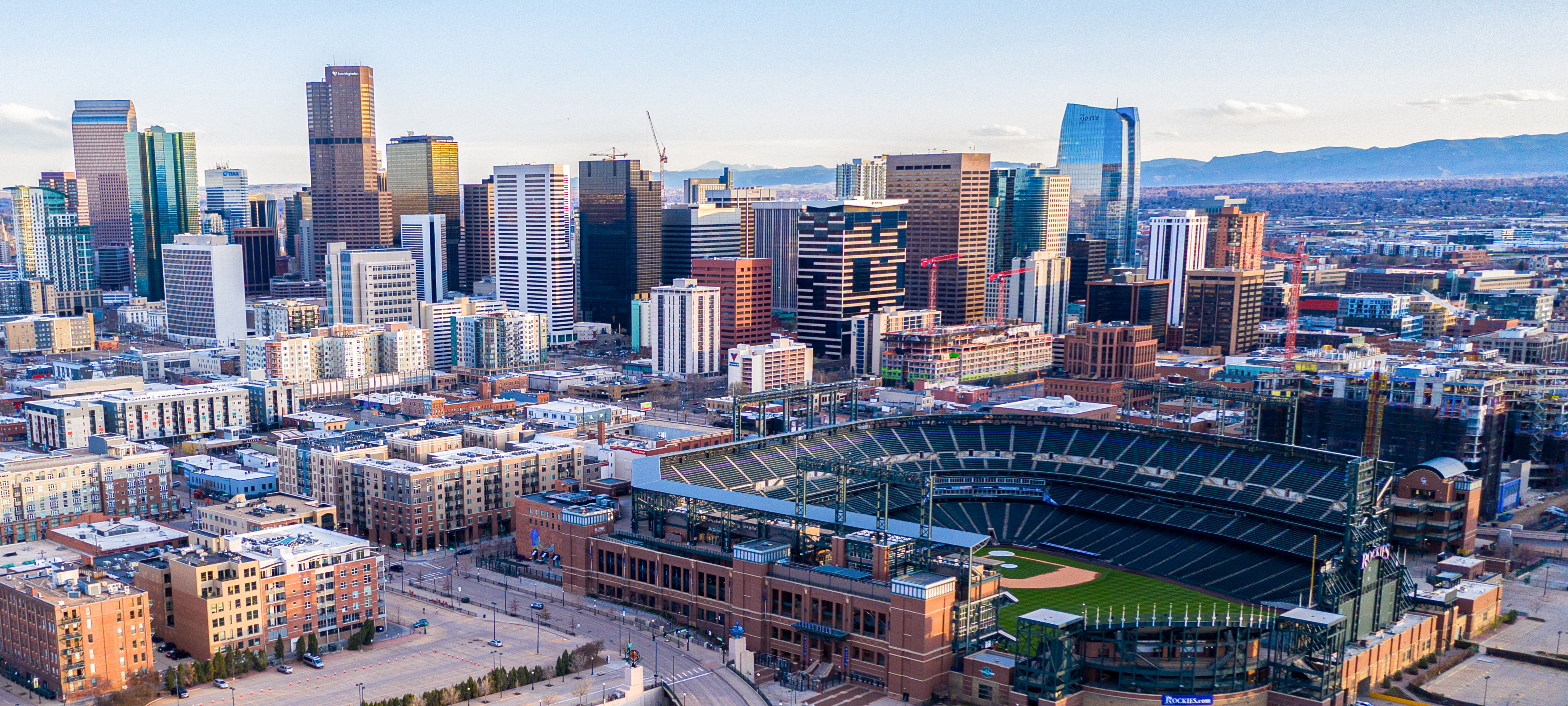 Denver skyline and Coors Field