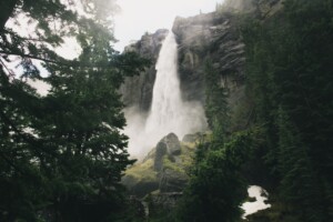 Waterfall, spring, green 